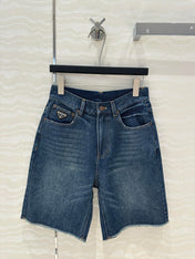 PRADA FASHION STRAIGHT-LEG DENIM SHORTS 263942