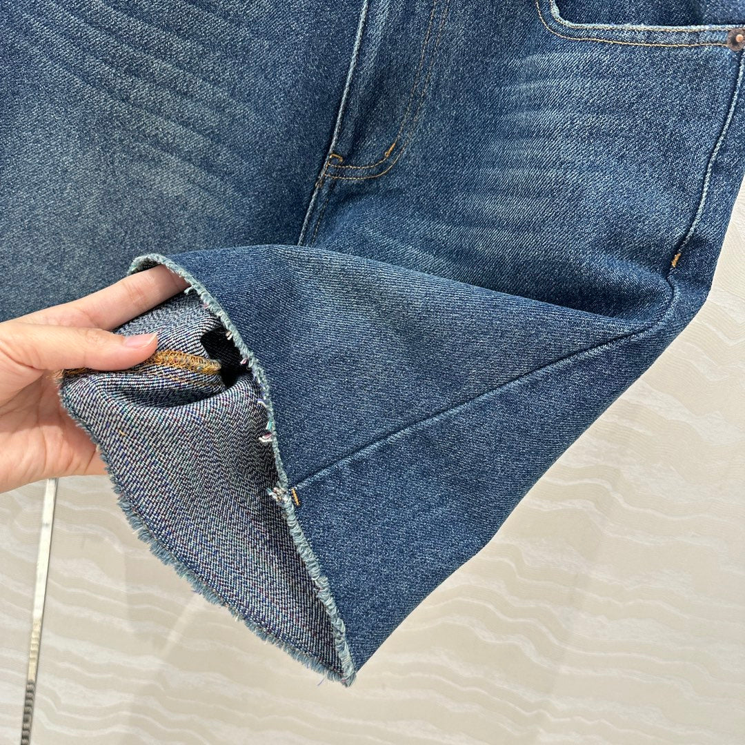 PRADA FASHION STRAIGHT-LEG DENIM SHORTS 263942