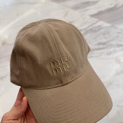 MM BASEBALL CAP IN BEIGE FABRIC EMBROIDERED LOGO STYLE 8