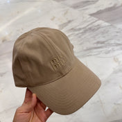 MM BASEBALL CAP IN BEIGE FABRIC EMBROIDERED LOGO STYLE 8