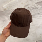 MM BASEBALL CAP IN DARK BROWN FABRIC EMBROIDERED LOGO STYLE 7