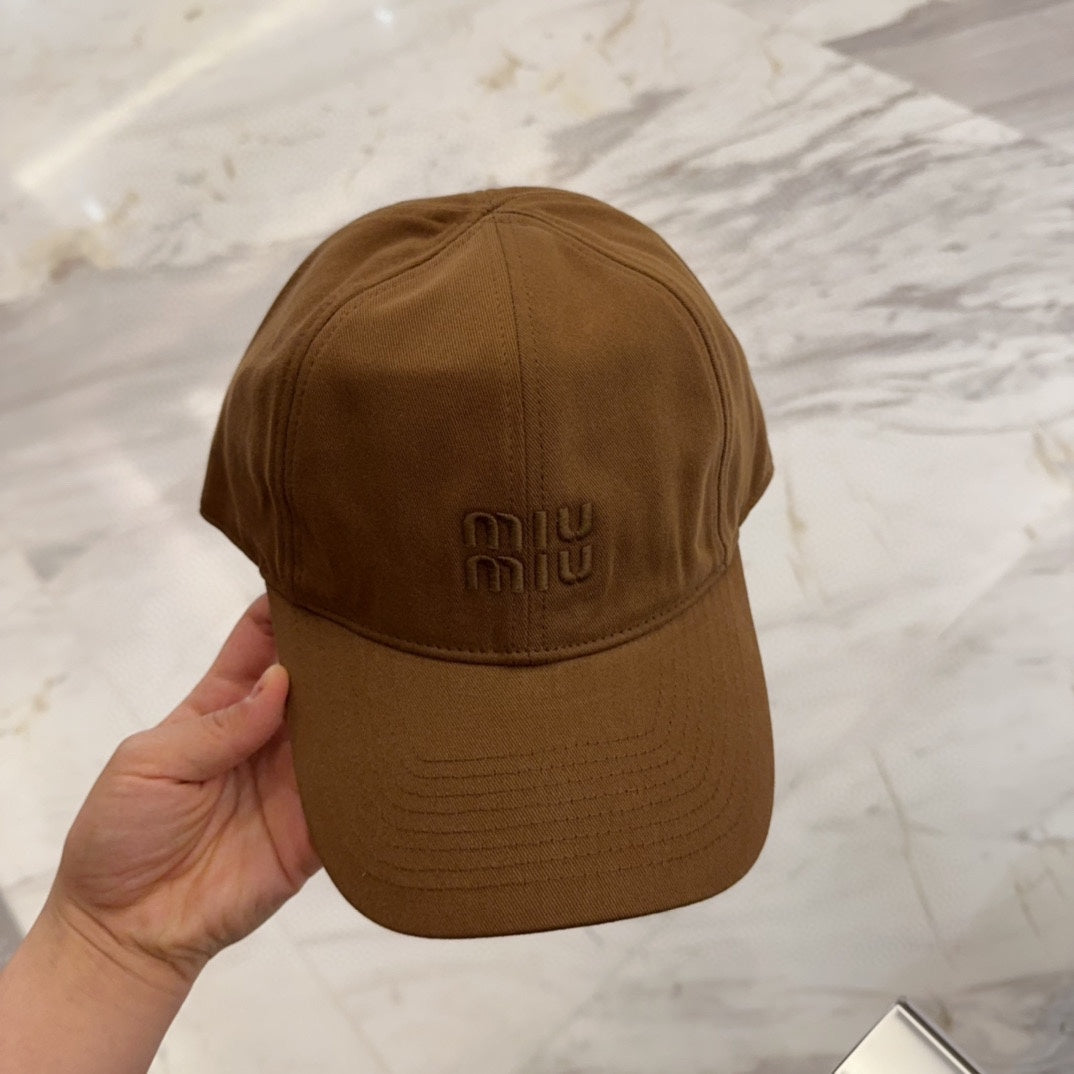 MM BASEBALL CAP IN BROWN FABRIC EMBROIDERED LOGO STYLE 6