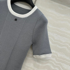 CC Knitted T-Shirt Gray Cotton