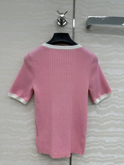 CC Knitted T-Shirt Pink Cotton