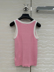 CC Knitted Vest Pink Cotton