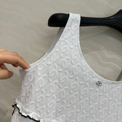 CC One-piece Swimsuit White Polyamide