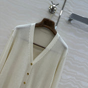 LP CREAM V-NECK KNIT CARDIGAN