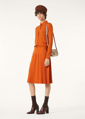 LP ORANGE KNIT MIDI SKIRT