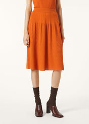 LP ORANGE KNIT MIDI SKIRT