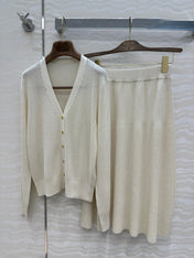 LP CREAM KNIT MIDI SKIRT