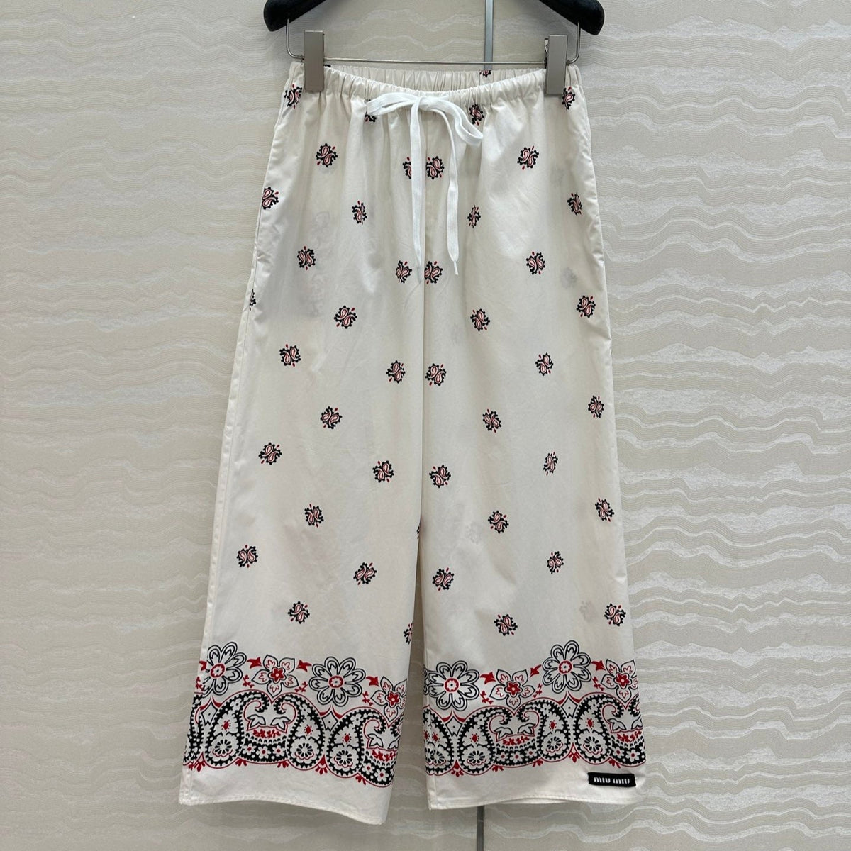 MIUMIU STRAIGHT-LEG CROPPED PANTS WITH ELASTIC WAISTBAND 261440