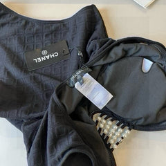 SWIMSUIT IN BLACK COTTON MIX PEARL PRINTED LOGO 627819