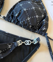 CC BIKINI SWIMSUIT SET IN BLACK AND WHITE PLAID 629230