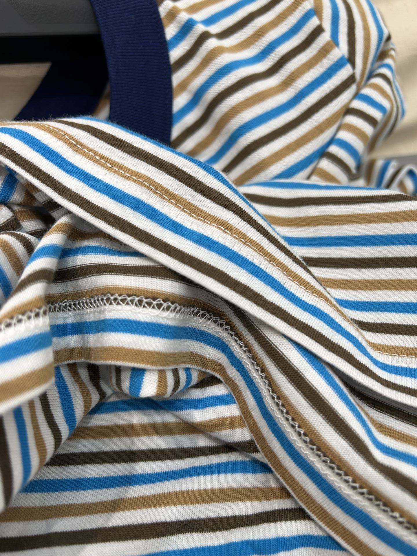 STRIPED CREW NECK TEE 25S IN COTTON 266080