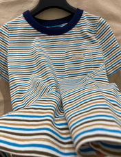 STRIPED CREW NECK TEE 25S IN COTTON 266080