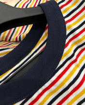 STRIPED CREW NECK TEE 25S IN COTTON 266086