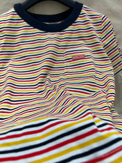 STRIPED CREW NECK TEE 25S IN COTTON 266086