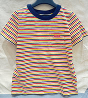 STRIPED CREW NECK TEE 25S IN COTTON 266086