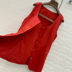 LP SLEEVELESS LINEN BLAZER 272246