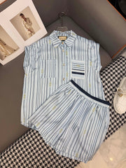 GUCC SHIRT JACKET AND SHORTS SET 25S IN ACETATE 266681