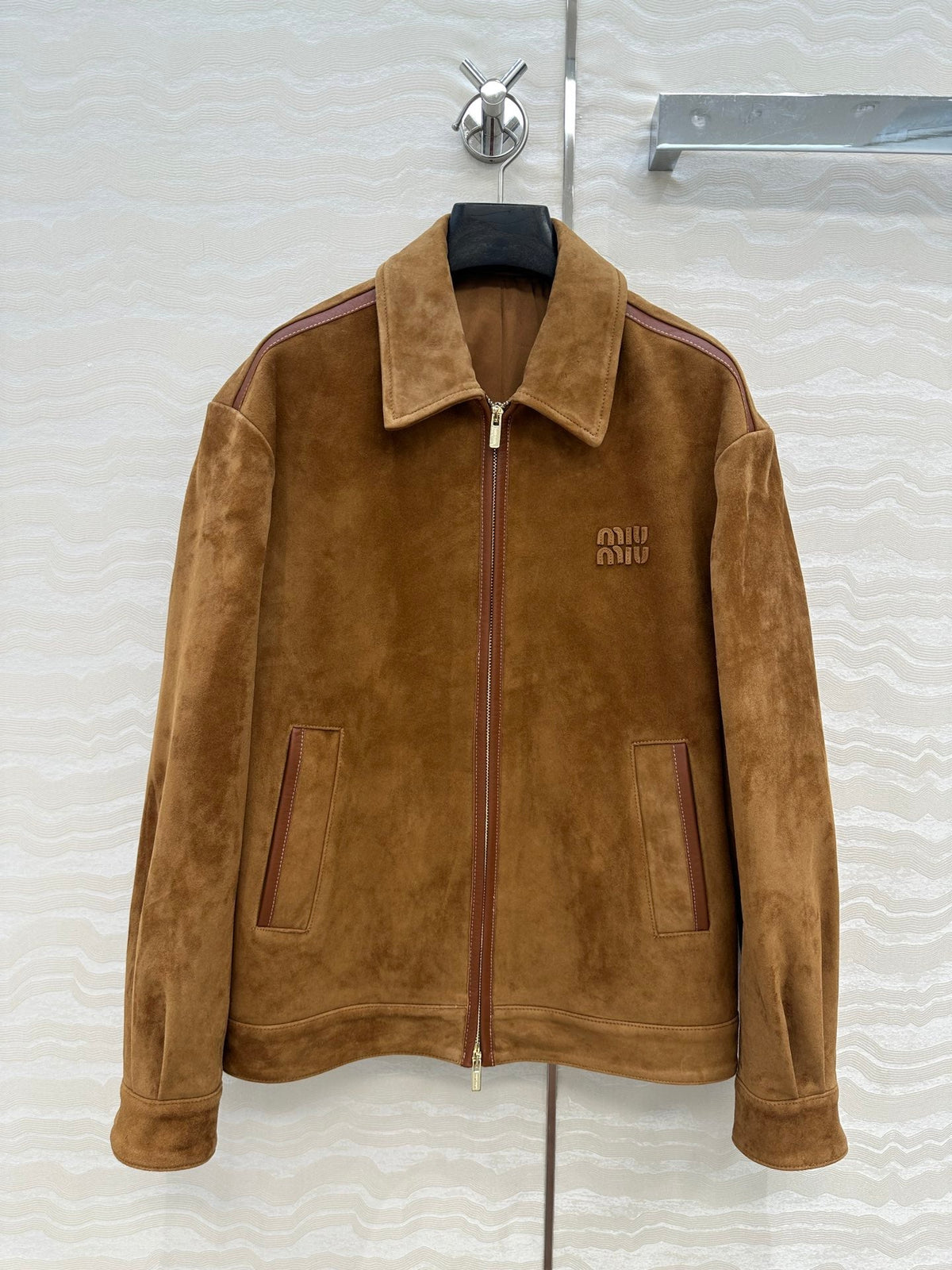 MIUMIU CLASSIC BROWN SUEDE JACKET 276214
