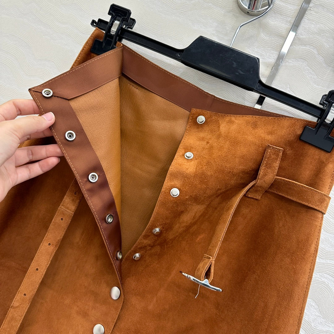 PRADA LAMB LEATHER SKIRT 276298