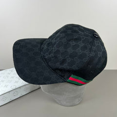 GG BASEBALL CAP IN BLACK MONOGRAM CANVAS