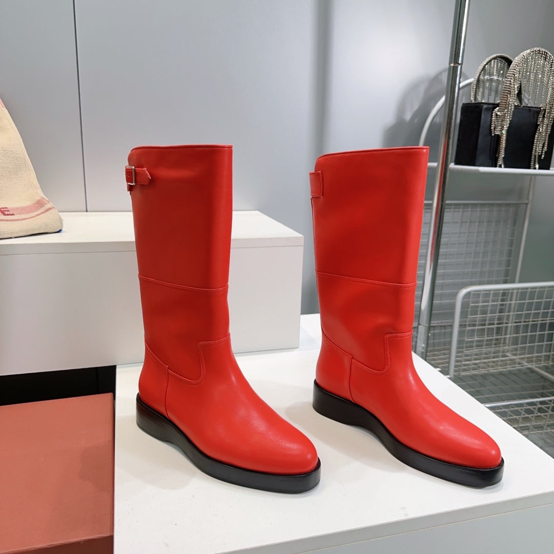 LP 25S LUPO BOOT IN VERMILION CALFSKIN