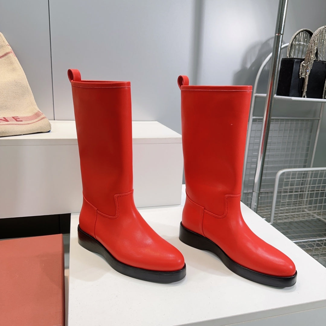 LP 25S JOHN BOOT IN VERMILION CALFSKIN