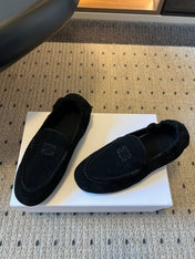 CELINE 25S LOAFERS FLAT IN BLACK SUEDE