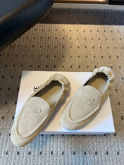 CELINE 25S LOAFERS FLAT IN LIGHT BROWN SUEDE
