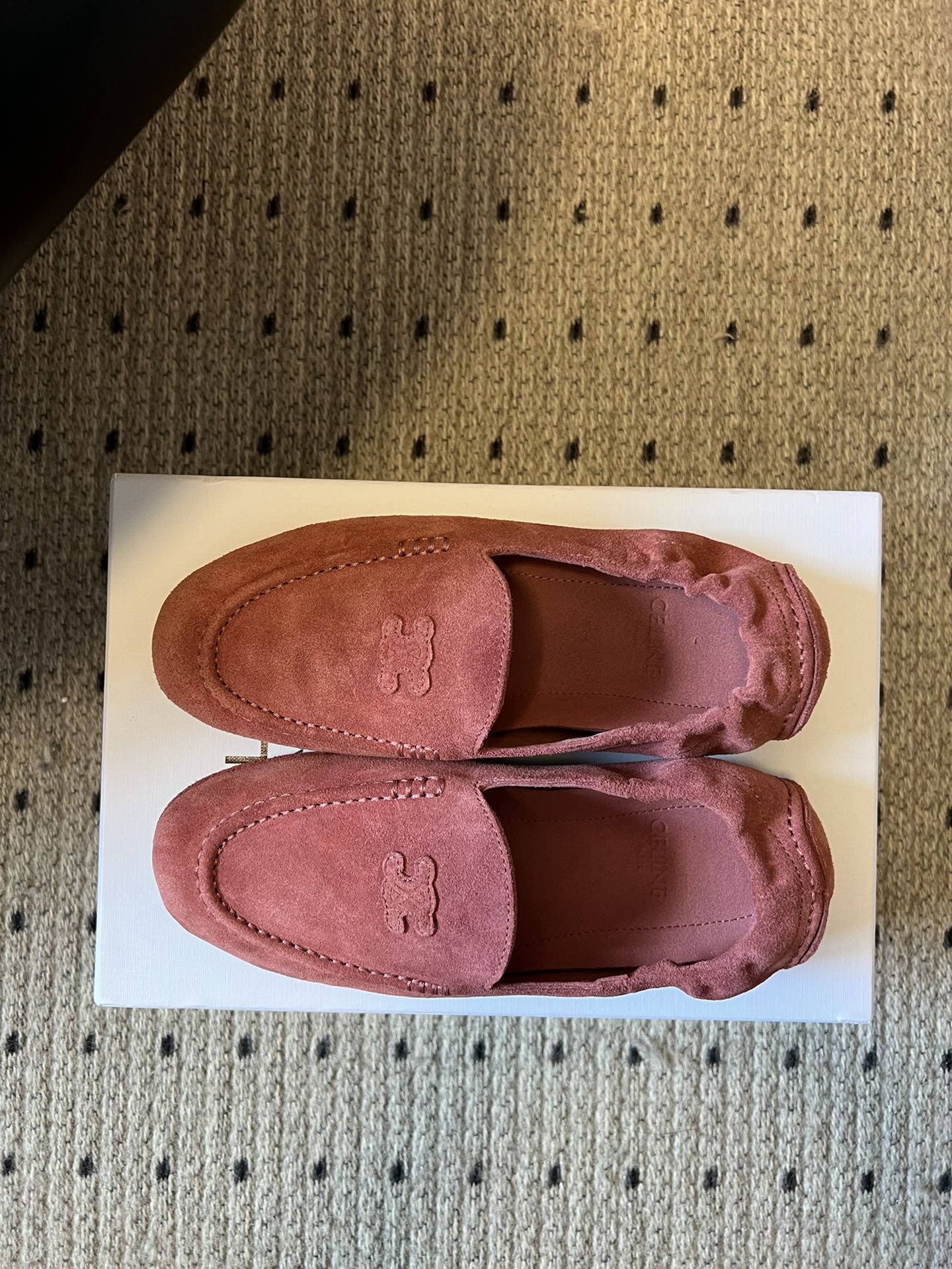 CELINE 25S LOAFERS FLAT IN PINK SUEDE