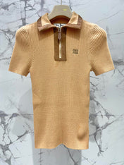MIUMIU SHORT-SLEEVE KNIT TOP STYLE 263