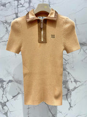 MIUMIU SHORT-SLEEVE KNIT TOP STYLE 263