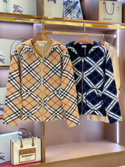 BURBERRY 25S REVERSIBLE PLAID KNIT HOODIE 0003