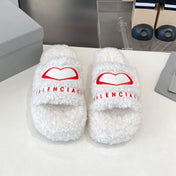 BALENCIAGA 25S SLIPPERS IN WHITE WOOL