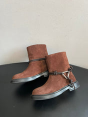 BOTTEGA VENETA 26S ANKLE BOOTS IN BROWN SUEDE