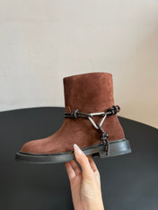 BOTTEGA VENETA 26S ANKLE BOOTS IN BROWN SUEDE