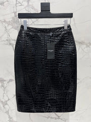 YSL 25S CROC LEATHER SKIRT STYLE 108