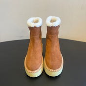 PRADA 25S ANKLE BOOTS 40 MM IN BROWN SUEDE SHEARLING-LINED