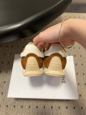 CELINE 26S RACER SNEAKERS IN BROWN FABRIC AND SUEDE
