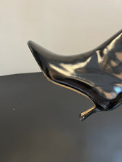 BOTTEGA VENETA 26S POINTED-TOE BOOTS 50 MM IN BLACK CALFSKIN