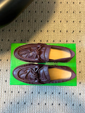 BOTTEGA VENETA 26S LOAFERS IN DARK REDDISH BROWN LAMBSKIN