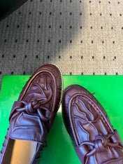 BOTTEGA VENETA 26S LOAFERS IN DARK REDDISH BROWN LAMBSKIN
