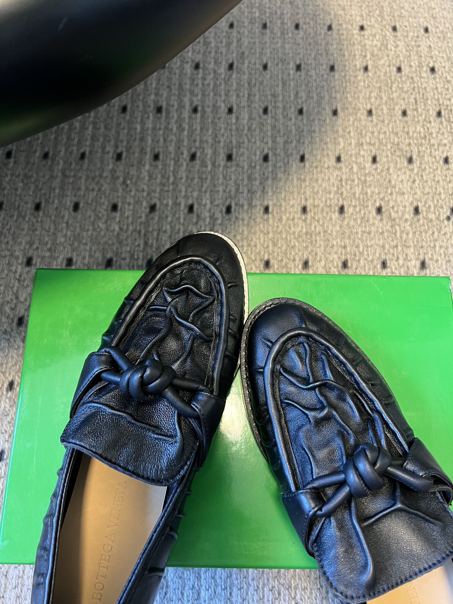 BOTTEGA VENETA 26S LOAFERS IN BLACK LAMBSKIN