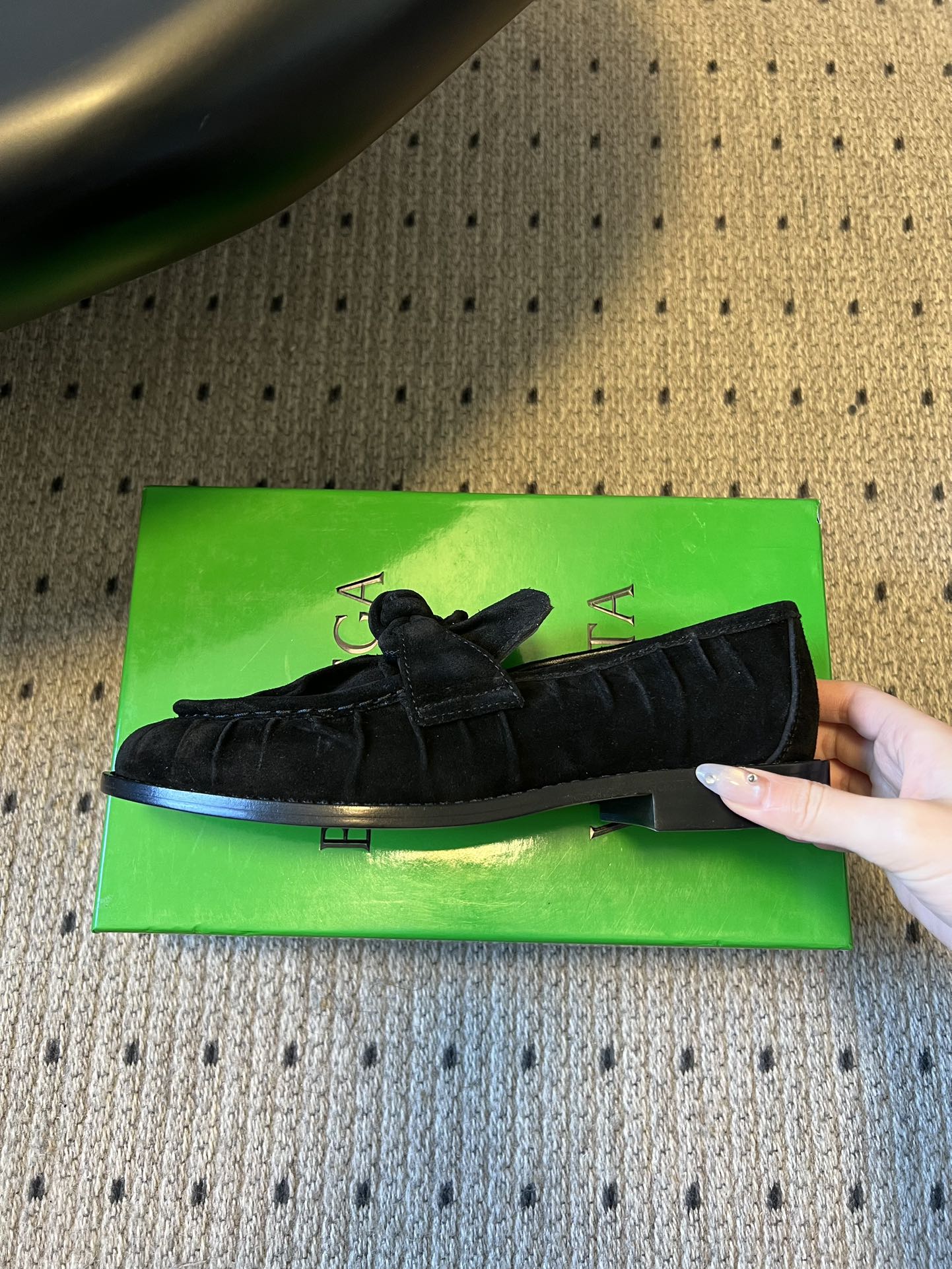 BOTTEGA VENETA 26S LOAFERS IN BLACK SUEDE