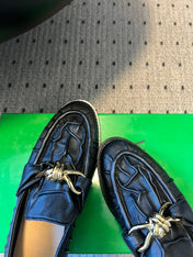 BOTTEGA VENETA 26S LOAFERS IN BLACK LAMBSKIN WITH GOLD HARDWARE