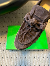 BOTTEGA VENETA 26S LOAFERS IN DARK BROWN SUEDE