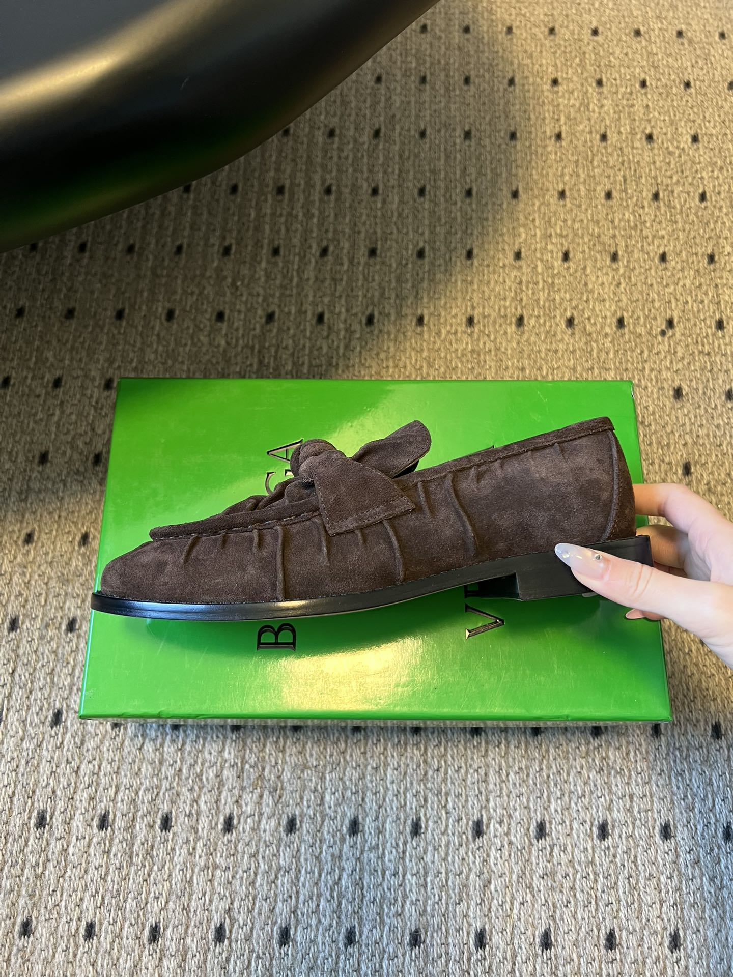 BOTTEGA VENETA 26S LOAFERS IN DARK BROWN SUEDE