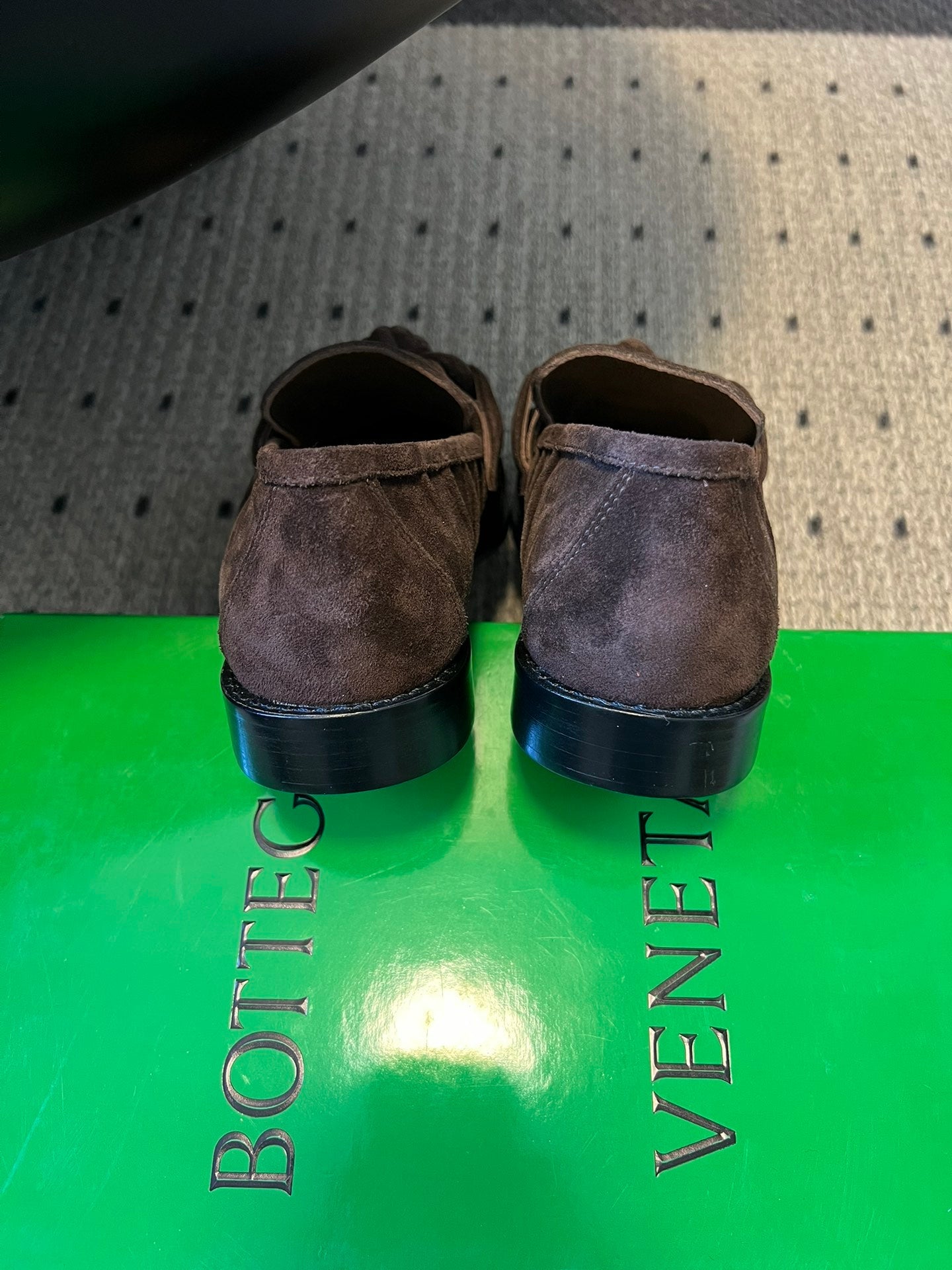 BOTTEGA VENETA 26S LOAFERS IN DARK BROWN SUEDE